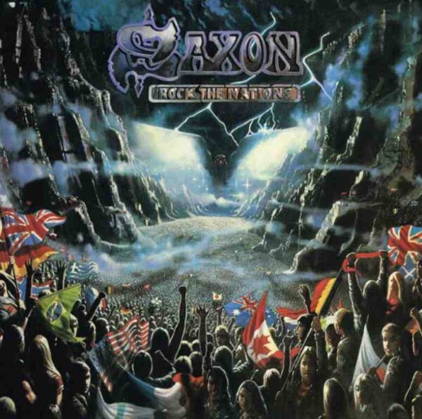 SAXON  /  ROCK THE NATIONS RED/ WHITE/ BLUE LP